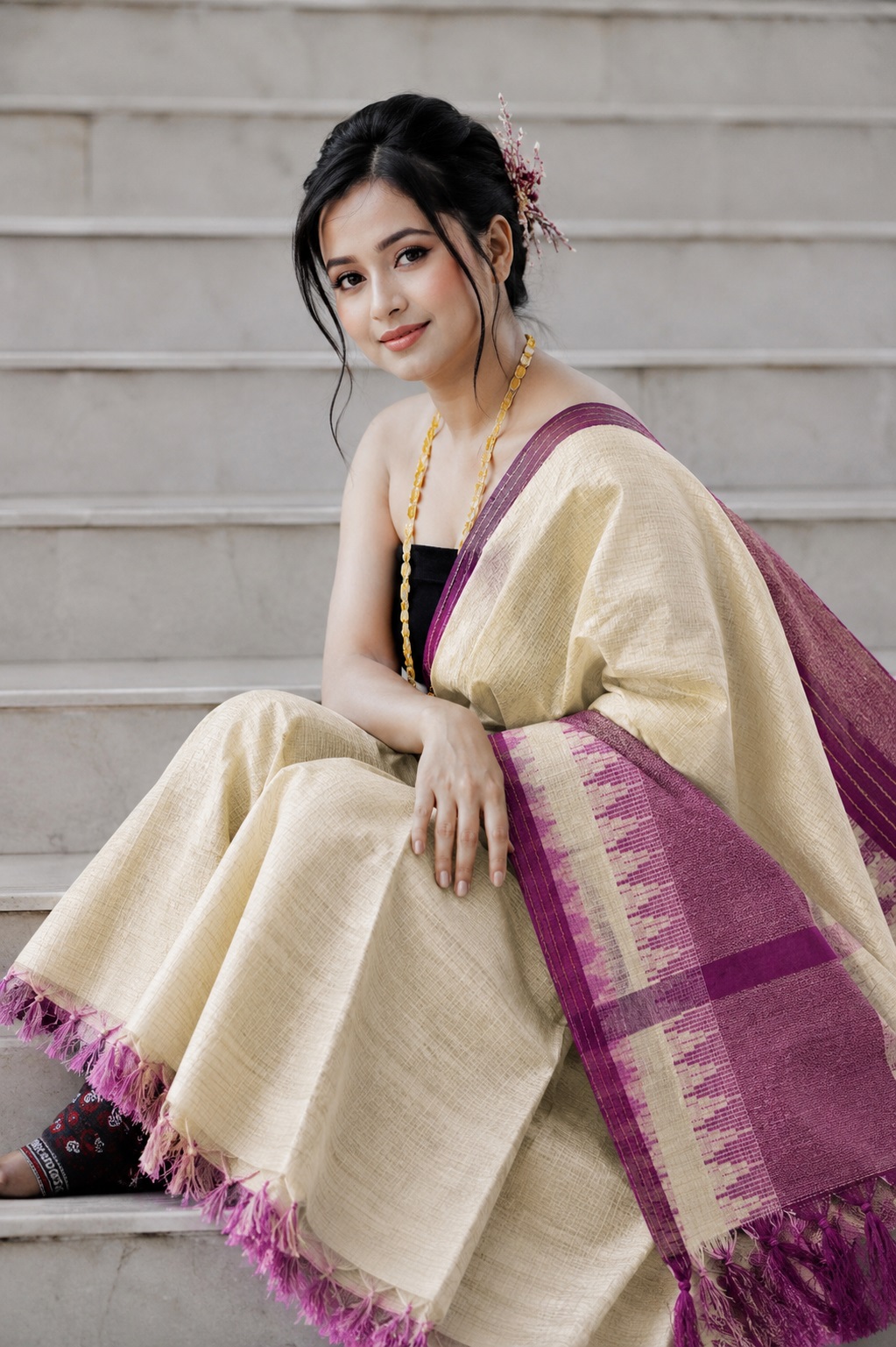 Traditional Inaaphi Soft and Lightweight | Cream and Teal Border